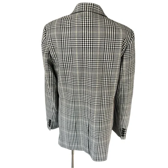 M.M Lafleur The O'Hara Boyfriend Blazer Plaid Sharkskin 12 - Picture 6 of 7